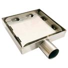 Ralo 10x10 Aço inox 304 sem aba tampa oculta saida horizontal 40mm