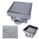 Ralo 10x10 Cinza Oculto 2 em 1 Inox Polido Anti Cheiro Caixa Sifonada Rasa 40mm