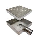 Ralo 10x10 tampa inox perfurada s/ aba saida horizontal 40mm