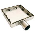 Ralo 15x15 Aço inox 304 sem aba tampa oculta saida horizontal 40mm
