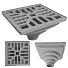 Ralo 15x15 Cinza Plástico Conforto Termico Saida Adapt 40 até 100mm Anti Insetos