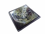 Ralo 15x15 modelo Grelha Inox Abre e Fecha com Suporte Inox Quadrado - Ficone & Reis
