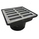 Ralo 15x15 Pluvial Alumínio com Coletor Saída Baixa 100mm Jardim Quintal - Ficone