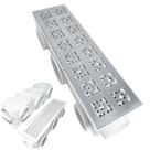 Ralo 15x50 Dubai em Inox 304 com Cocho Branco e Placa Anti Resíduo e Anti Insetos