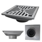 Ralo Anti Odor Cinza 20x20 Plástico Reforçado Conforto Térmico Saida 100mm