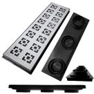 Ralo Apartamento Sacada Laje 15x50 Inox Dubai Coletor Raso 3cm Profundidade Preto
