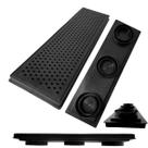 Ralo Apartamento Sacada Laje 15x50 Preto Fosco Bolinha Coletor Raso 3cm Profundidade Preto