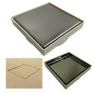 Ralo Banheiro Inteligente 10x10 modelo 2 em 1 Inox Invisível Base Plástica Bege