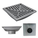 Ralo Cinza 20x20 Aluminio Concova Saída 4 Polegadas - 100mm com Dupla Tela Anti Insetos
