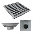 Ralo Cinza 20x20 Aluminio Reta Saída 4 Polegadas - 100mm com Dupla Tela Anti Insetos Ralo Cinza 20x20 Aluminio Reta Saída 4 Polegadas - 100mm com Dupla Tela Anti Insetos