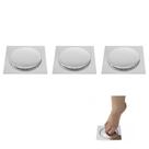 Ralo Click 15x15 Inox Inteligente Pop Up Kit 3 Uni Lavabo Banheiro Cromado Quadrado Anti Odor