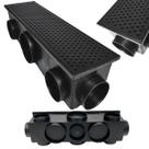 Ralo Completo Furos 15x50 Preto Fosco Cocho Escoamento Preto 11 Saídas Modular