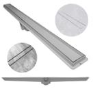 Ralo de Banheiro 5x80 Seca o Piso Oculto Invisível Plástico Cinza Saídas 40mm (5cm x 81cm)