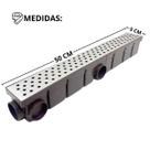 Ralo de Escoamento Inox 6 x 50cm Bolinhas Coletor Marrom Tela