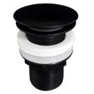 Ralo De Pia Preto Fosco 1 ¼ Valvula Click ABS Cuba Banheiro Tampa Inox Pia Lavabo Escoamento Cuba Tanque Lavatorio 40mm Black