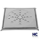 Ralo Grelha Quadrado Inox 10x10 Com fecho e Com Caixilho