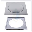 Ralo Inteligente Click 15x15 cm para Banheiro Inox Cromado Quadrado + Porta Grelha Caixilho Cód. 3424