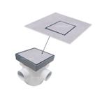 Ralo Invisível 10x10 Cinza Banheiro modelo Porcelanato Colar Piso com Caixa Sifonada - Ficone Reis