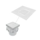Ralo Invisível 15x15 Banheiro Cola Piso/Porcelanato com Tela Anti Insetos e Caixa Sifonada 150mm - Ficone