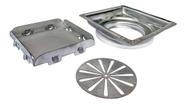 Ralo Invisivel Aço inox 304 15x15 oculto com aba e tela