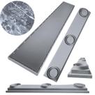 Ralo Laje Invisível 2 em 1 Inox 15x80 Cocho Raso Cinza Ideal Varanda