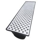 Ralo Linear 15x50 com 3 Saídas 75mm Alumínio Bolinha Coletor Plástico Drenagem Externa