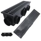 Ralo Linear 15x50 Conforto Térmico Preto Placa Anti Residuos Coletor Modular