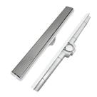Ralo Linear 5x50 Grelha Inox Polida Invisivel e Piso Tela Branco