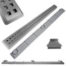 Ralo Linear 5x70 Quadriculado Inox 304 Coletor Cinza Raso 3cm Banheiro Box