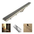 Ralo Linear 5x70 Seca Box Banheiro Inox 2 em 1 Oculto Coletor Bege Saídas 40mm e Tela (5cm x 70cm)