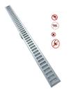 Ralo Linear 5x70cm Sifonado Anti Insetos Para Banheiros Com Grelha Em Alumínio