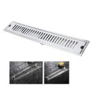 Ralo Linear 60cm Inox Banheiro Area Externa Anti Odor Anti Inseto Lavabo Quintal Jardim Seguro Resistente