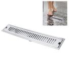 Ralo Linear 60cm Inox Banheiro Area Externa Anti Odor Anti Inseto Lavabo Quintal Seguro Higienico Resistente