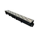 Ralo Linear 6x50 Inox modelo Tracejado com Tela Coletor Preto Sequencial Saídas de 40mm