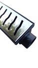 Ralo Linear 6x50 modelo Grelha Inox Polida Desenho S Coletor Preto- Ficone Reis