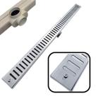 Ralo Linear Abre Fecha 5x70 Inox 304 Coletor Branco Sifonado Banheiro