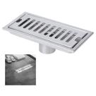 Ralo Linear Aço Inox 20cm Banheiro Lavabo Area Externa Anti Odor Anti Inseto Quintal Piscina Seguro Resistente Higienico