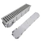 Ralo Linear Aluminio 10x50 com Tela e Coletor de Escoamento Cinza Saídas de 75mm