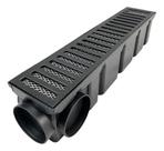Ralo Linear Alumínio Preto 10x100cm com Tela e Caixa Coletora 2 Peças 10x50cm