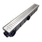 Ralo Linear Banheiro 6x50 Inox Abre Fecha com Coletor Preto Sifonável