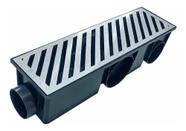 Ralo Linear Coletor Continuo Modular 15x50 Grelha Alumínio Diagonal