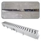 Ralo Linear Inox 7x50 Coletor Branco Sifonado Área Externa Quintal Jardim Borda de Piscina