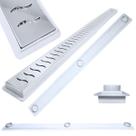 Ralo Linear Inox Ondas SS Polido 5cm x 90cm Coletor Raso 3cm Branco