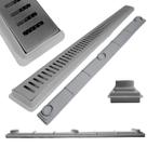 Ralo Linear Inox Palito Polido 5cm x 70cm Coletor Raso 3cm Cinza