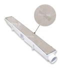 Ralo Linear Invisível 6x50 modelo Cola Piso Porcelanato com Tela Anti Insetos e Coletor Branco - Ficone Reis