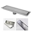 Ralo Linear Oculto Inox 40cm Banheiro Lavabo Anti Odor Anti Inseto Invisivel Resistente Seguro