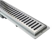 Ralo Linear Sifonado 5x50 Banheiro modelo Grelha Inox Polida - Ficone Reis