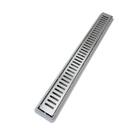 Ralo Linear Sifonado 5x50, Grelha Inox Aberta, Anti Insetos