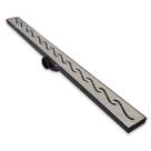 Ralo Linear Sifonado 5x70 Banheiro modelo Ondas Inox Coletor Preto com Tela Anti Insetos - Ficone Reis