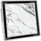 Ralo Oculto 10x10cm Tampa Invisível Aplicação Piso Porcelanato Ralo Quadrado Base Plástico Cinza Seca 10cm Válvula Antiodor Banheiro Varanda Box